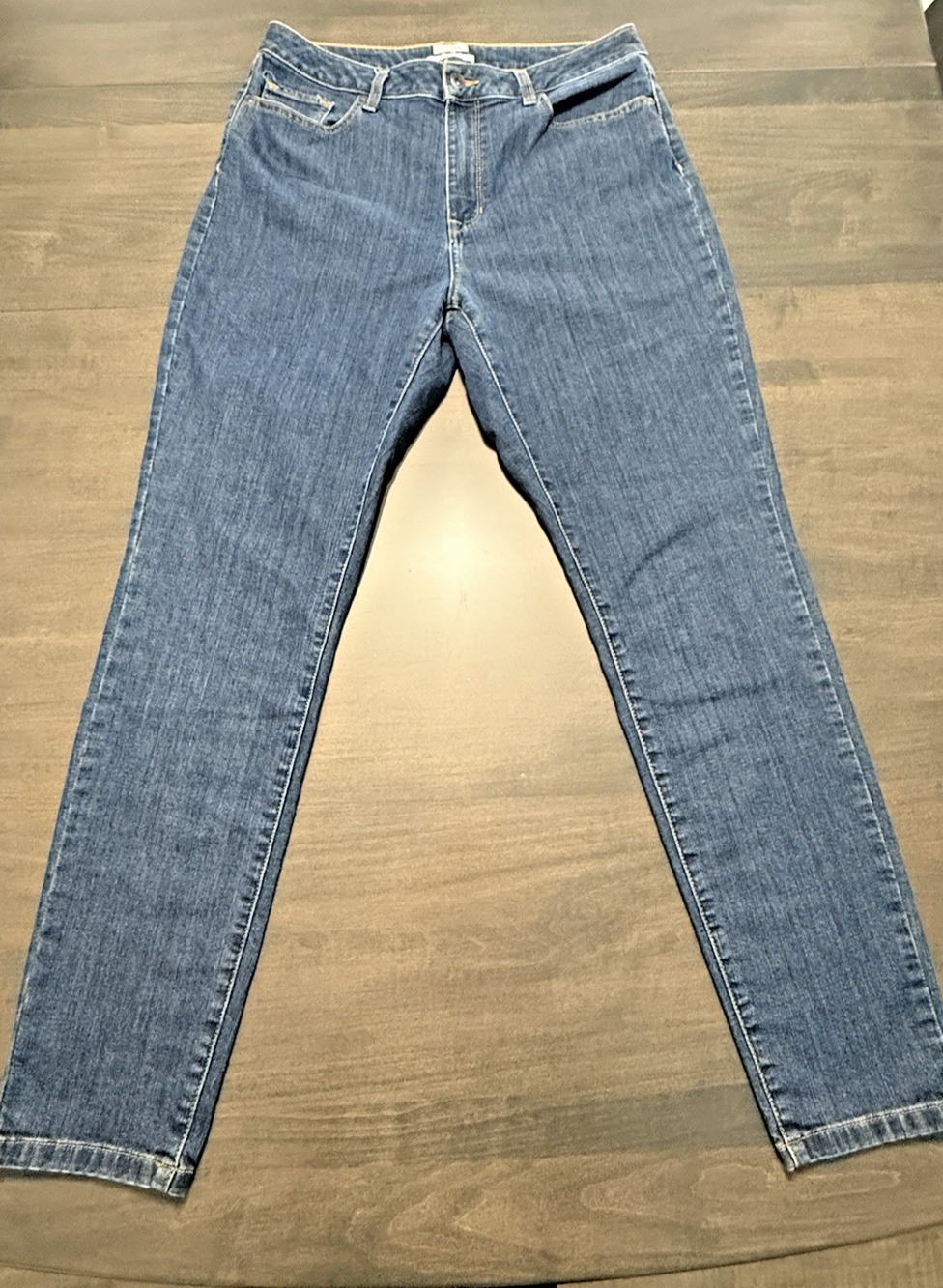 L.L.Bean Original Fit Natural Jeans Womens Size 14 M/T Med Wash Blue 100% Cotton